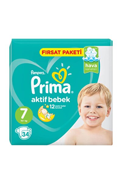 Prima Bebek Bezi 7 Numara Fırsat Paketi 15+ Kg 34 Adet