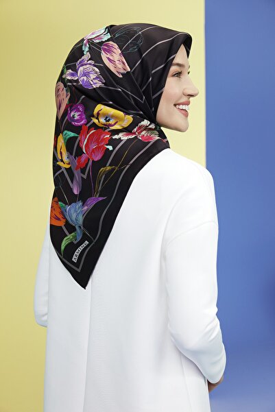 Armine Γυναικείο Μαύρο Μεταξωτό Φουλάρι 8549d