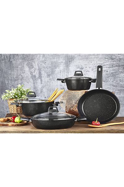 Amboss Chalcedony 7 Piece Black Granite Set