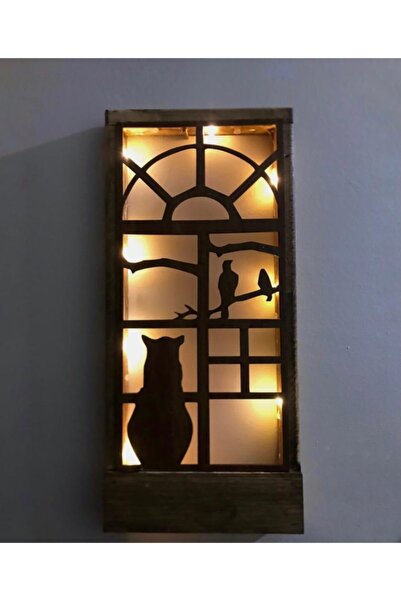 MSAĞWOODS 36x18 Peri Ledli Desenli Masif Ahşap Tablo Duvar Süsü Ev Hediyesi H...