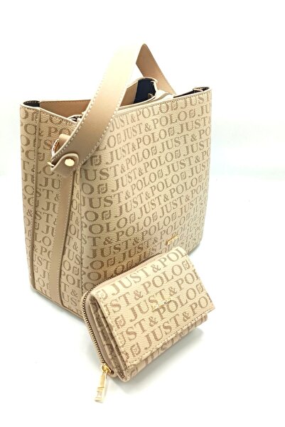 Just Polo حقيبة نسائية بلون رملي - مجموعة المحفظة TM2117