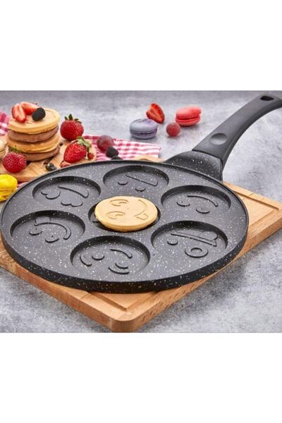 TRENDBULL Cast Iron Granite Emoji Pancake Pan 28 Cm