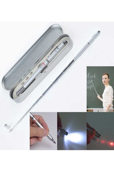 Hyd Teleskopik Lazerli Sunum Kalemi Lazer Tükenmez Kalem