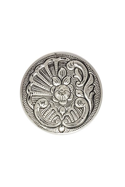 Altın Sepeti Yuvarlak Gümüş Küçük El Aynası