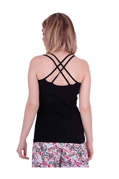 KOTA İÇ GİYİM Kota Siyah Arkası Çapraz Ipli Kadın Atlet Yeni Sezon