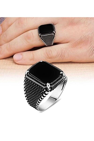 Argento Silver Oniks Taşlı 925 Ayar Gümüş Erkek Yüzük