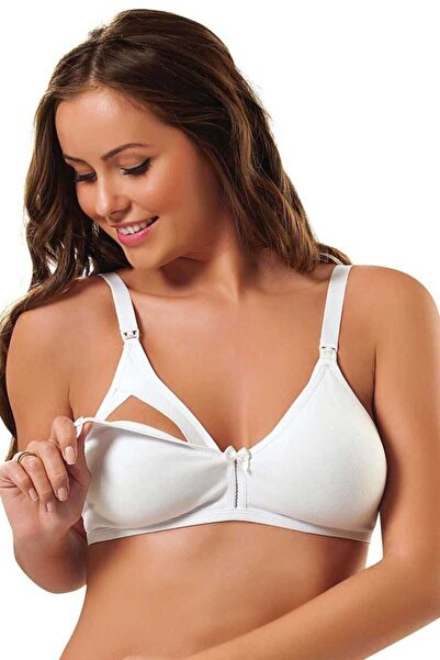 NBB Kadın Beyaz Dikişsiz Pamuklu Emzirme Sütyeni B Yeni Sezon