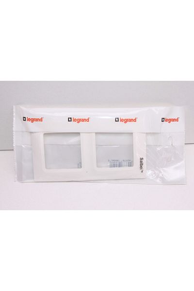 Legrand White and Salbei Double Frame