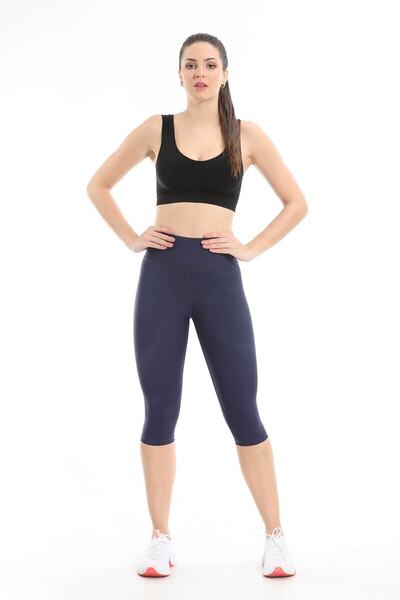 LIWITS Toparlayıcı Inceltici Ekstra Yüksek Bel Diz Üstü Likralı Naylon Tayt Push Up Özellikli Fit Gösterir