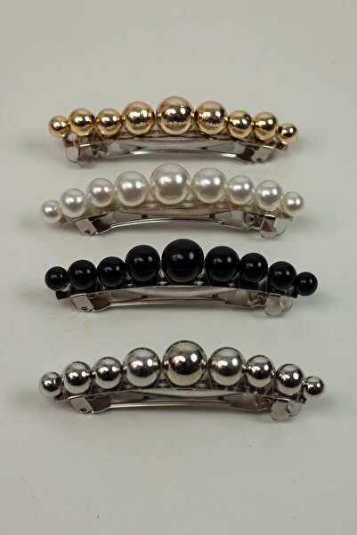 Bijusel لؤلؤة منحنية، مشبك أوتوماتيكي كبير، ذهبي، فضي، أبيض، أسود، مجموعة من ...