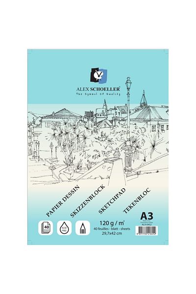 Alex Schoeller Schite pe spirală A3 - 40 de coli, 120 g Alx, -0452