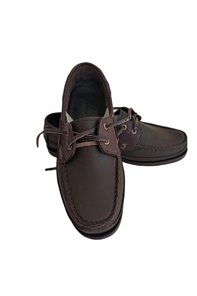 Arasmoda Men's Dark Brown Genuine Leather Casual Shoes
