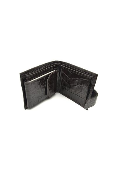 Eminsa Brown Crocodile Genuine Leather Clip Men's Wallet