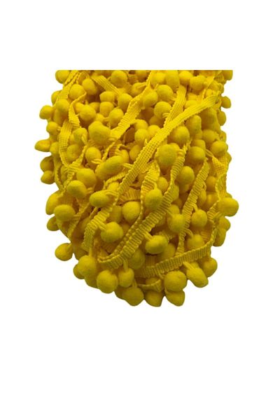 Yumuşakkeçe Yellow Stripe Pompom / 5 Meters – Pompom