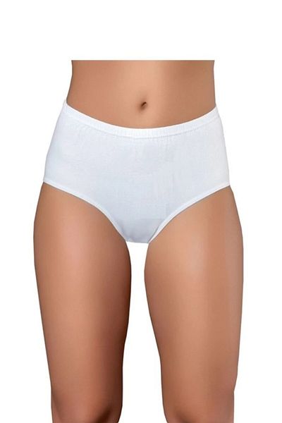 Tutku 2 Pieces Large Size White Women's Bato Panties with Elastic Waistband