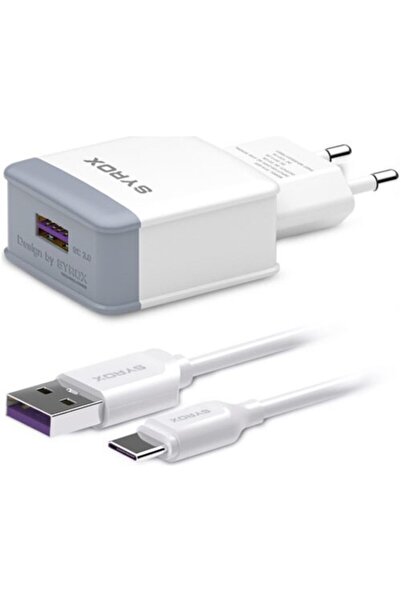 Syrox Samsung Galaxy A70s Uyumlu 3.0 Amper Type-c Şarj Cihazı Seti Q32