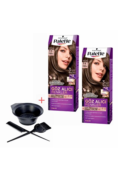 Palette Göz Alıcı Renkler 7-1 Küllü Kumral X 2 Adet+boyama Seti