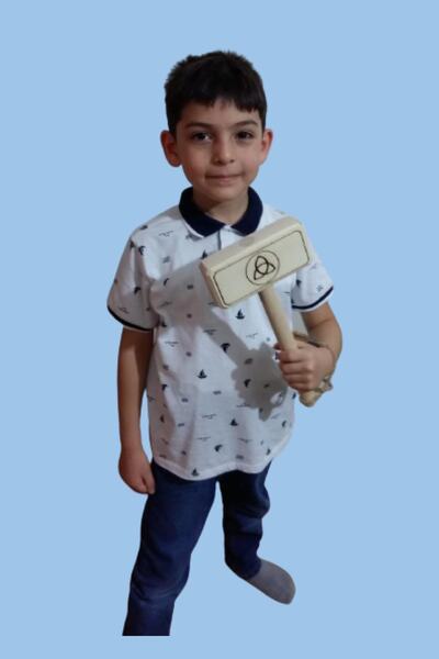 Ahtek Set of 4 Wooden Toys - Turkey Mask, Shield, Sword and Thor Hammer