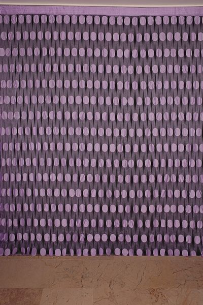 AKÇA TEKSTİL Large Score Model Lilac Color Rope Curtain Ready-made Buttons Sewn Rope Curtain 300*280 cm