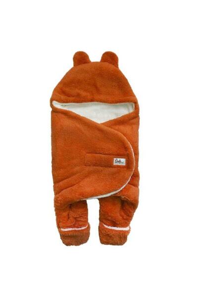 Owli Bebek Kışlık Dış Kundak Battaniye 0-6 Ay-turuncu