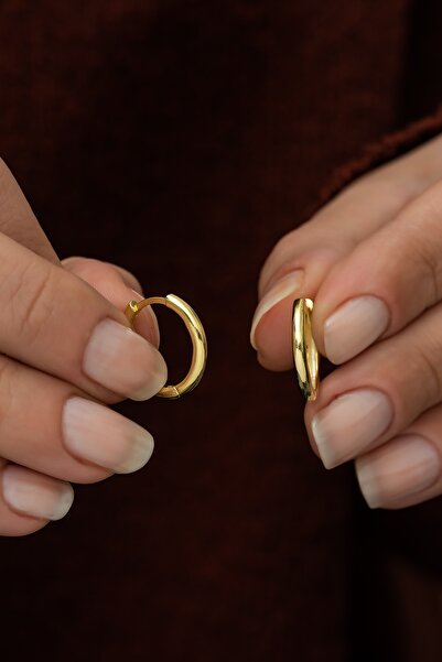 Nereze Kadın Gold Halka Küpe