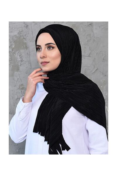 BLUESCARF شال نسائي عملي مطوي باللون الأسود