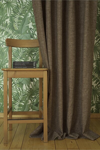 MASSARELLI Background Curtain Linen Light Brown 1-2,5 Medium Close Pleat