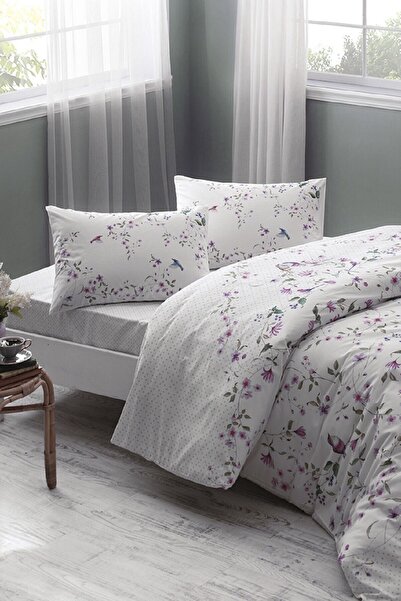 Taç Çift Kişilik Ranforce Nevresim Takımı-Rosina Lila