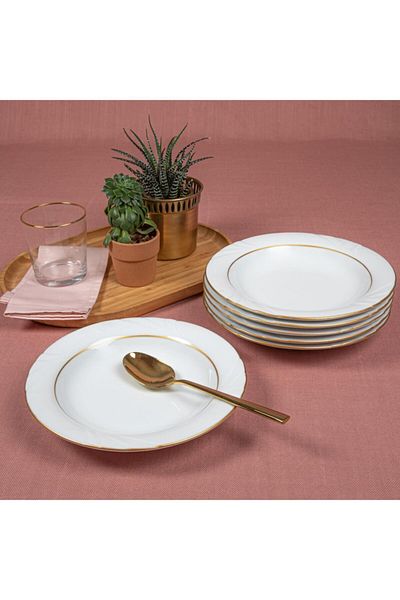 Güral Porselen 23 Cm Soprano 6 Pieces Deep Plate