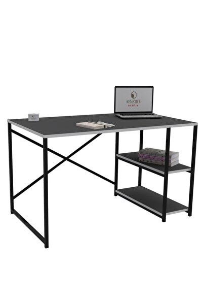Kenzlife ofis masası miyako 075*150*80 grisyh tekerlekli bilgisayar çalışma büro