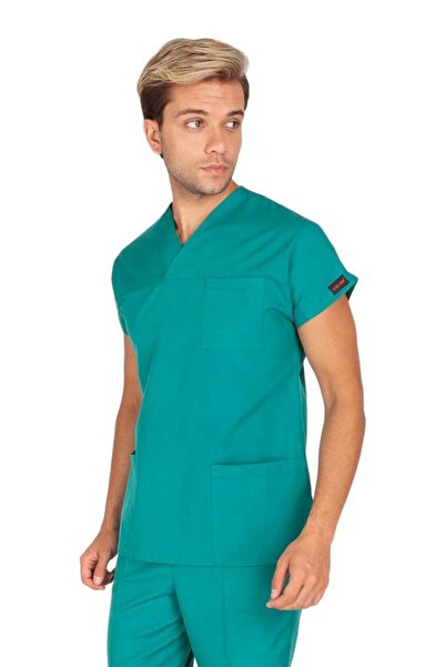 VEHBİ Men's Doctor Nurse Uniform Scrubs Lycra Stretch Fabric Hospital Duty Si...