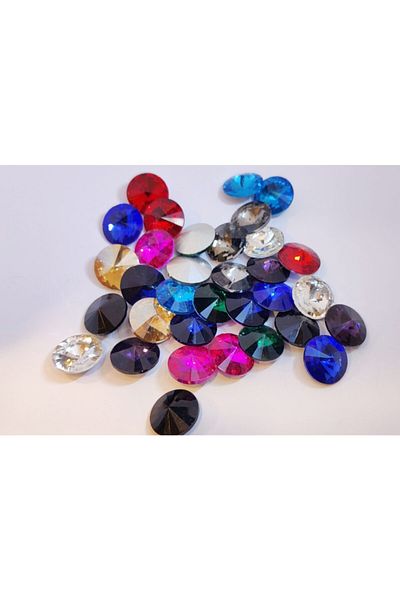 yiğit aksesuar 18 mm Rivoli Glass Stone Μικτή Συσκευασία 20 Τεμάχια