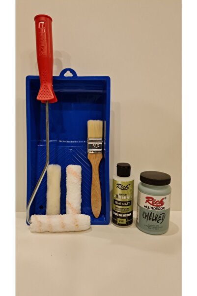 Rich Multi Decor Chalked Dolap Boyama Seti 250 Cc Efes Rengi ve 120 Cc Vernik