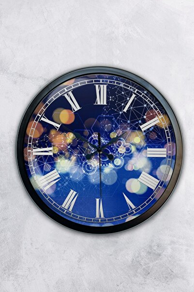 AİB STORE هدية ساعة حائط خيالية معدنية سوداء مقاس 40 سم