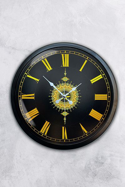 Kasva Concept Gift 40 cm Black Metal Verse Wall Clock