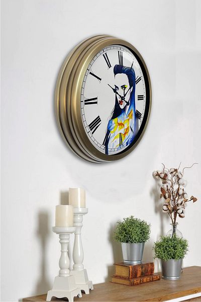 Kasva Concept Gift 40 cm Antique Metal Figure Wall Clock