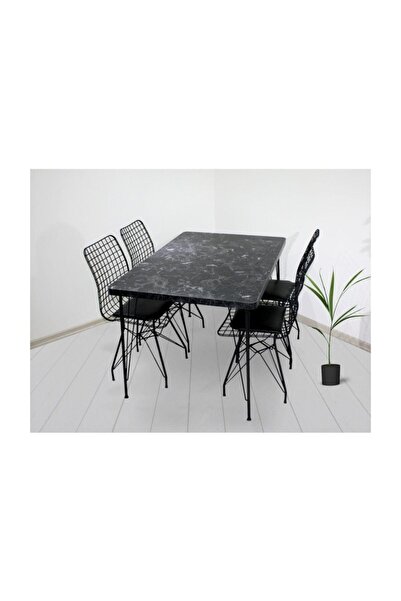 Chic Life Tel Masa Ve 4 Tel Sandalye Takımı