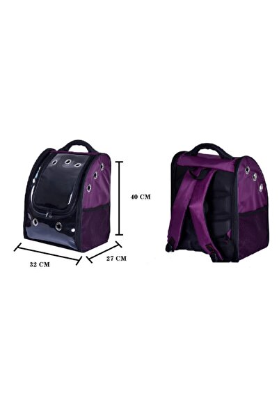 GND PET Astronot Şeffaf Köpek & Kedi Taşıma Sırt Çantası Mor 32 X 27 X 40 Cm