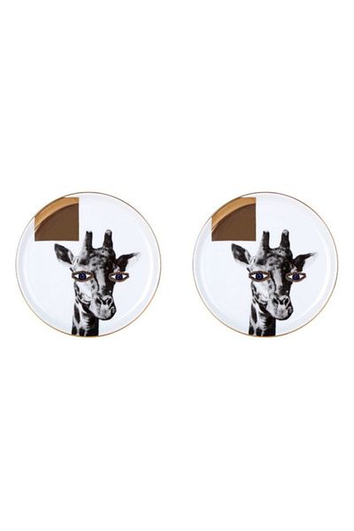 Porland Wild Life Giraffe Flat Plate 20cm Set of 2