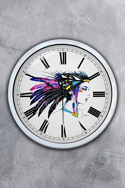 Platin Saat ساعة حائط فنية معدنية بيضاء مقاس 40 سم