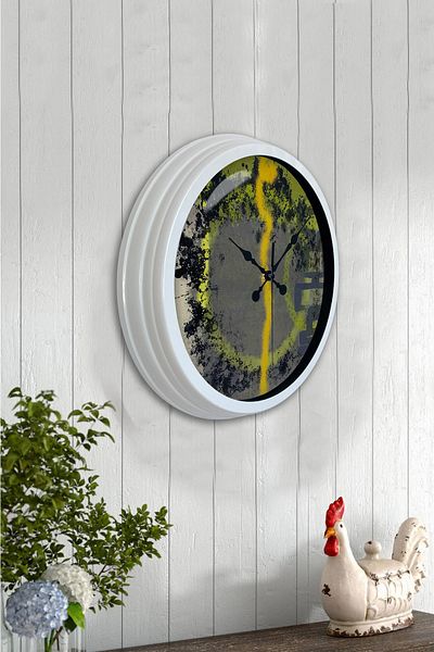 Kasva Concept Ceas de perete cu linie modernă din metal alb de 40 cm
