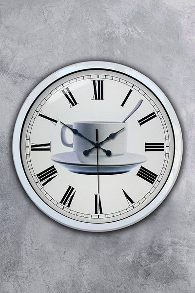 Kasva Concept Gift 40 cm White Metal Coffee Wall Clock