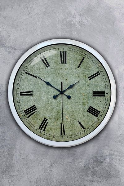 Kasva Concept Gift 40 cm White Metal Antique Wall Clock