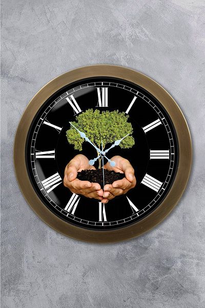 Kasva Concept Gift 36 cm Antique Metal Climate Themed Wall Clock