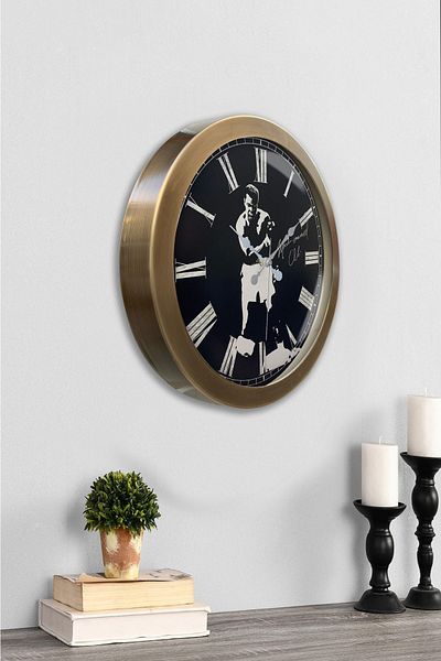 Kasva Concept Antique Metal Muhammad Ali Wall Clock 36 cm