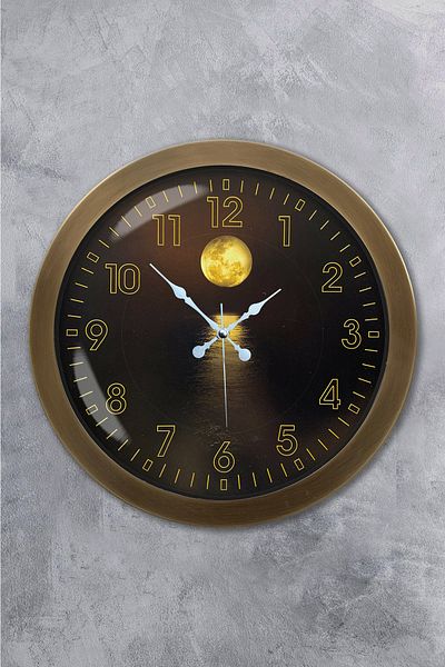 Kasva Concept 36 cm Antique Metal Night Wall Clock