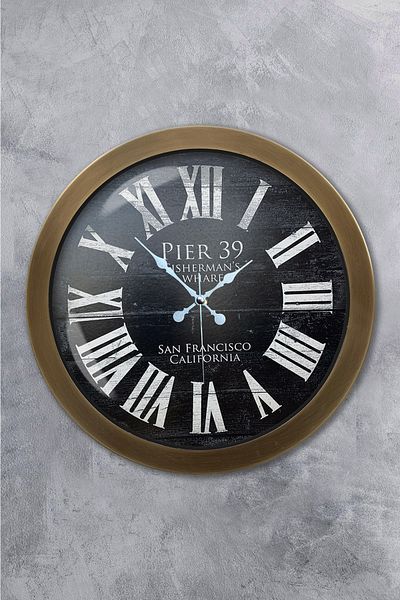 Kasva Concept Gift 36 cm Antique Metal San Francisco Wall Clock