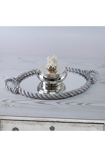 Selim Rope Mirrored Tray Silver