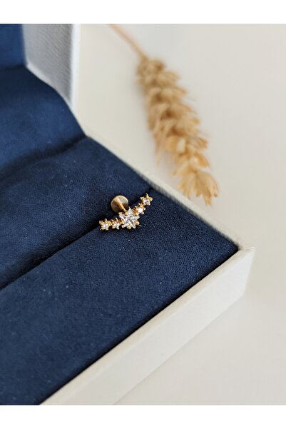 SU PERİSİ TAKI BİJUTERİ Cerrahi Çelik Zirkon Taşlı Yıldız Piercing , Tragus