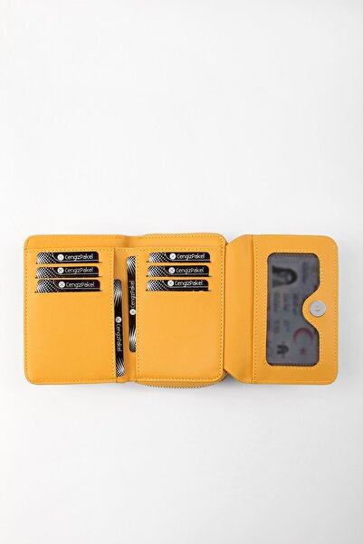 CENGİZ PAKEL Small Size Yellow Women's Wallet